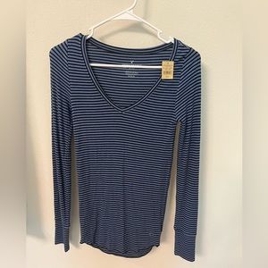 Brand new with tags! Blue with black stripes American Eagle long sleeve.
